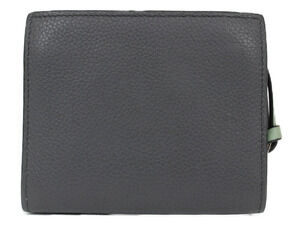 Loewe Gray Zip Green Compact Wallet